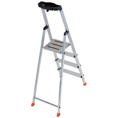 Стремянка Safety алюминиевая 4 ступени, с большой полкой