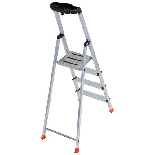 Стремянка Safety алюминиевая 4 ступени, с большой полкой