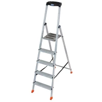 Стремянка Safety алюминиевая 5 ступеней, с большой полкой