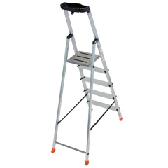 Стремянка Safety алюминиевая 5 ступеней, с большой полкой