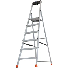 Стремянка Safety алюминиевая 6 ступеней, с большой полкой