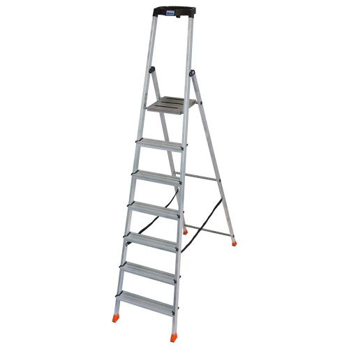 Стремянка Safety алюминиевая 7 ступеней, с большой полкой