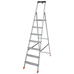 Стремянка Safety алюминиевая 7 ступеней, с большой полкой