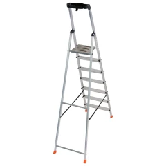 Стремянка Safety алюминиевая 7 ступеней, с большой полкой
