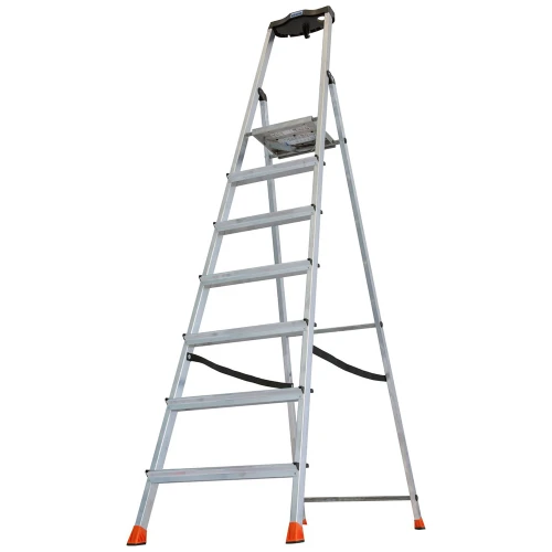 Стремянка Safety алюминиевая 7 ступеней, с большой полкой