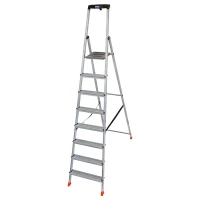 Стремянка Safety алюминиевая 8 ступеней, с большой полкой