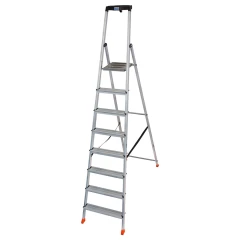 Стремянка Safety алюминиевая 8 ступеней, с большой полкой