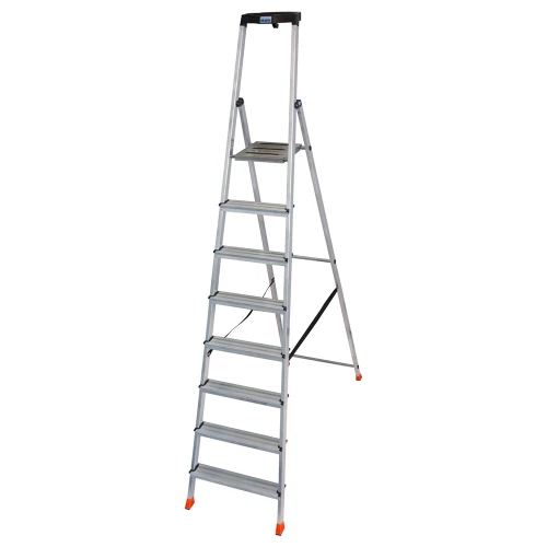 Стремянка Safety алюминиевая 8 ступеней, с большой полкой