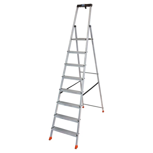 Стремянка Safety алюминиевая 8 ступеней, с большой полкой