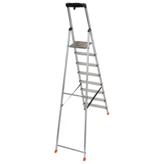 Стремянка Safety алюминиевая 8 ступеней, с большой полкой