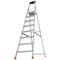 Стремянка Safety алюминиевая 8 ступеней, с большой полкой