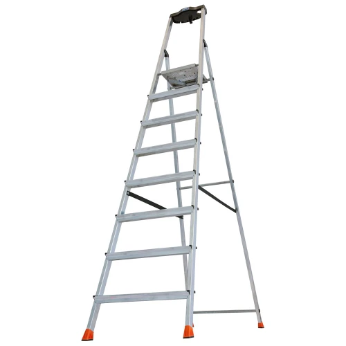 Стремянка Safety алюминиевая 8 ступеней, с большой полкой
