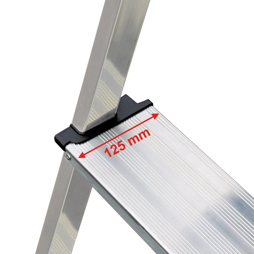 Стремянка Sepuro алюминиевая 4 ступени, с широкими ступенями