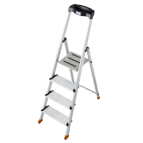 Стремянка Sepuro алюминиевая 4 ступени, с широкими ступенями