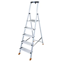 Стремянка Sepuro алюминиевая 5 ступеней, с широкими ступенями
