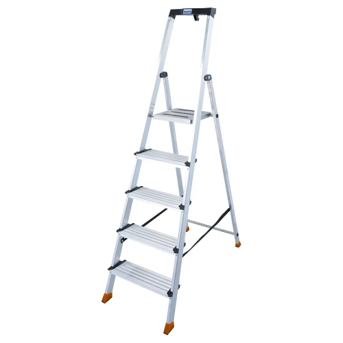 Стремянка Sepuro алюминиевая 5 ступеней, с широкими ступенями