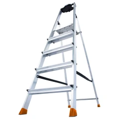 Стремянка Sepuro алюминиевая 5 ступеней, с широкими ступенями