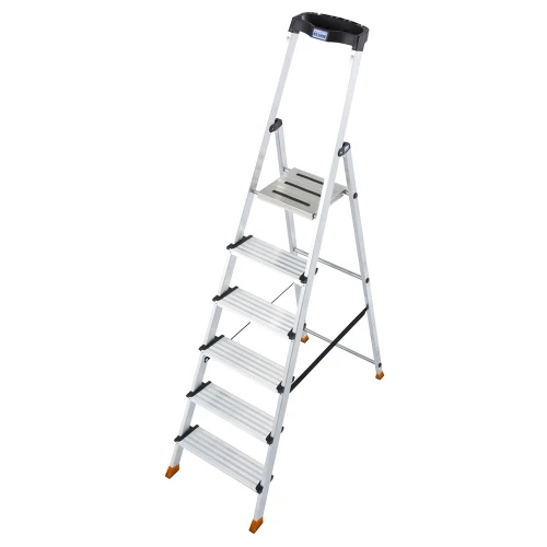 Стремянка Sepuro алюминиевая 6 ступеней, с широкими ступенями