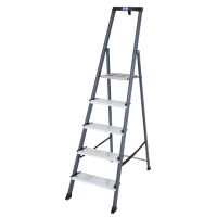 Стремянка Securo алюминиевая 5 ступеней, с анодированными боковинами