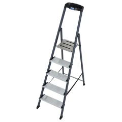 Стремянка Securo алюминиевая 5 ступеней, с анодированными боковинами
