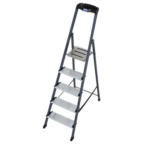 Стремянка Securo алюминиевая 5 ступеней, с анодированными боковинами