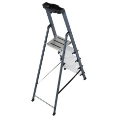 Стремянка Securo алюминиевая 5 ступеней, с анодированными боковинами