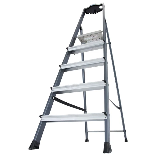 Стремянка Securo алюминиевая 5 ступеней, с анодированными боковинами