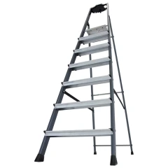 Стремянка Securo алюминиевая 7 ступеней, с анодированными боковинами