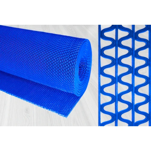 Грязезащитное рулонное ПВХ покрытие Зигзаг 15000х900х4,5 мм синий