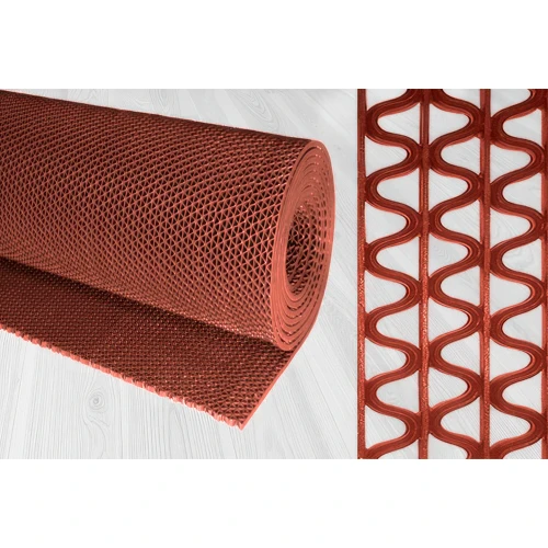 Грязезащитное рулонное ПВХ покрытие Зигзаг 15000х900х4,5 мм коричневый