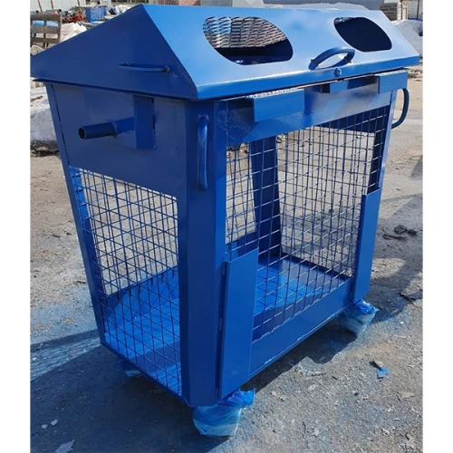 Контейнер для мусора сетчатый К-13 800 л для раздельного сбора отходов, на колёсах