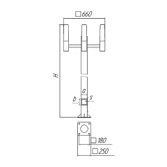 Светодиодный светильник Norled Urban Quadro 3200х600х250 мм
