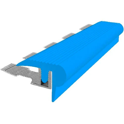 Закладной противоскользящий профиль Flex Mini 2,7 м + база 8 мм голубой