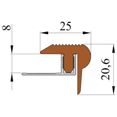 Закладной противоскользящий профиль Flex Mini 2,7 м + база 8 мм белый