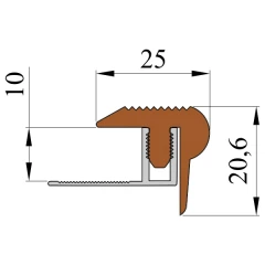 Закладной противоскользящий профиль Flex Mini 2,7 м + база 10 мм черный