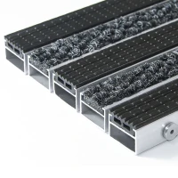 Грязезащитная алюминиевая решетка экстрим резина-текстиль, 26мм