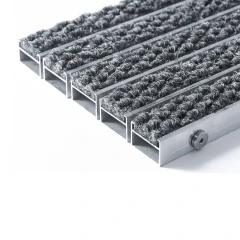 Грязезащитная алюминиевая решетка экстрим резина-текстиль, 26мм