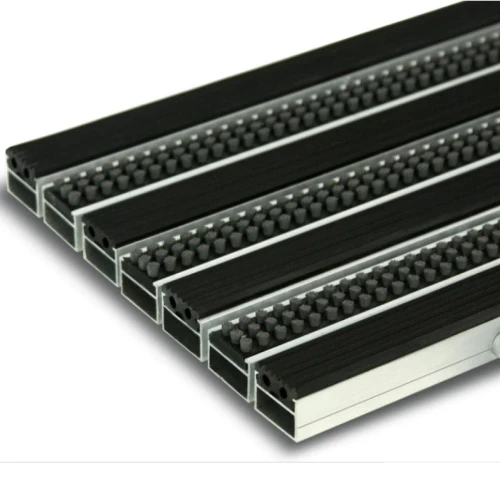 Грязезащитная алюминиевая решетка супер щетка-резина, 23мм