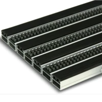 Грязезащитная алюминиевая решетка экстрим щетка-резина, 26мм