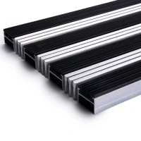 Грязезащитная алюминиевая решетка супер резина-скребок(широкий), 23мм