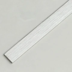 Алюминиевая полоса 15х1,5мм, 2,7м, браш серебро/глянец