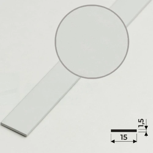 Алюминиевая полоса 15х1,5мм, 2,7м, белый