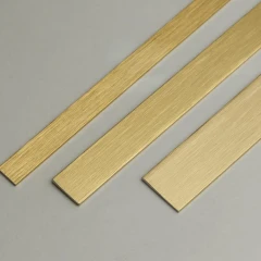 Алюминиевая полоса 15х1,5мм, 2,7м, браш золото/глянец