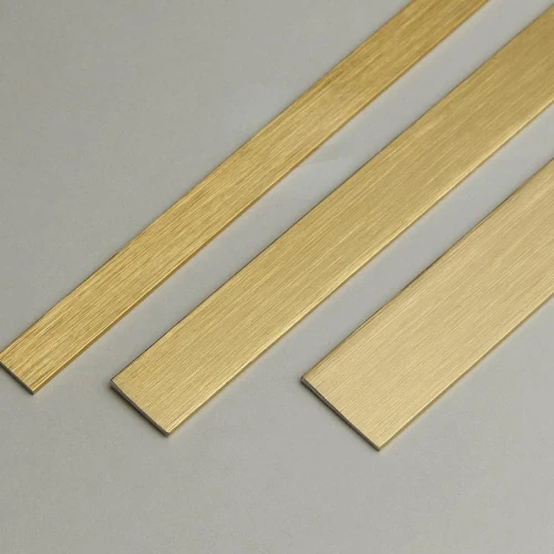 Алюминиевая полоса 15х1,5мм, 2,7м, браш золото/глянец