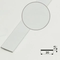 Алюминиевая полоса 20х1,5мм, 2,7м, белый