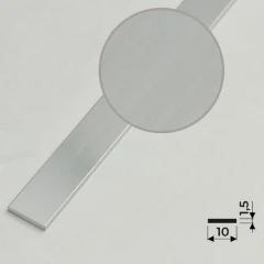 Алюминиевая полоса 10х1,5мм, 2,7м, серебро/глянец