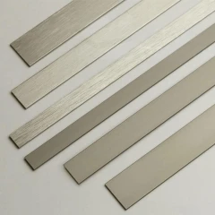 Алюминиевая полоса 10х1,5мм, 2,7м, браш серебро/мат