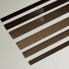 Алюминиевая полоса 10х1,5мм, 2,7м, бронза/глянец