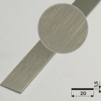 Алюминиевая полоса 20х1,5мм, 2,7м, браш бронза-светлая/глянец