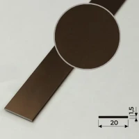 Алюминиевая полоса 20х1,5мм, 2,7м, бронза/глянец